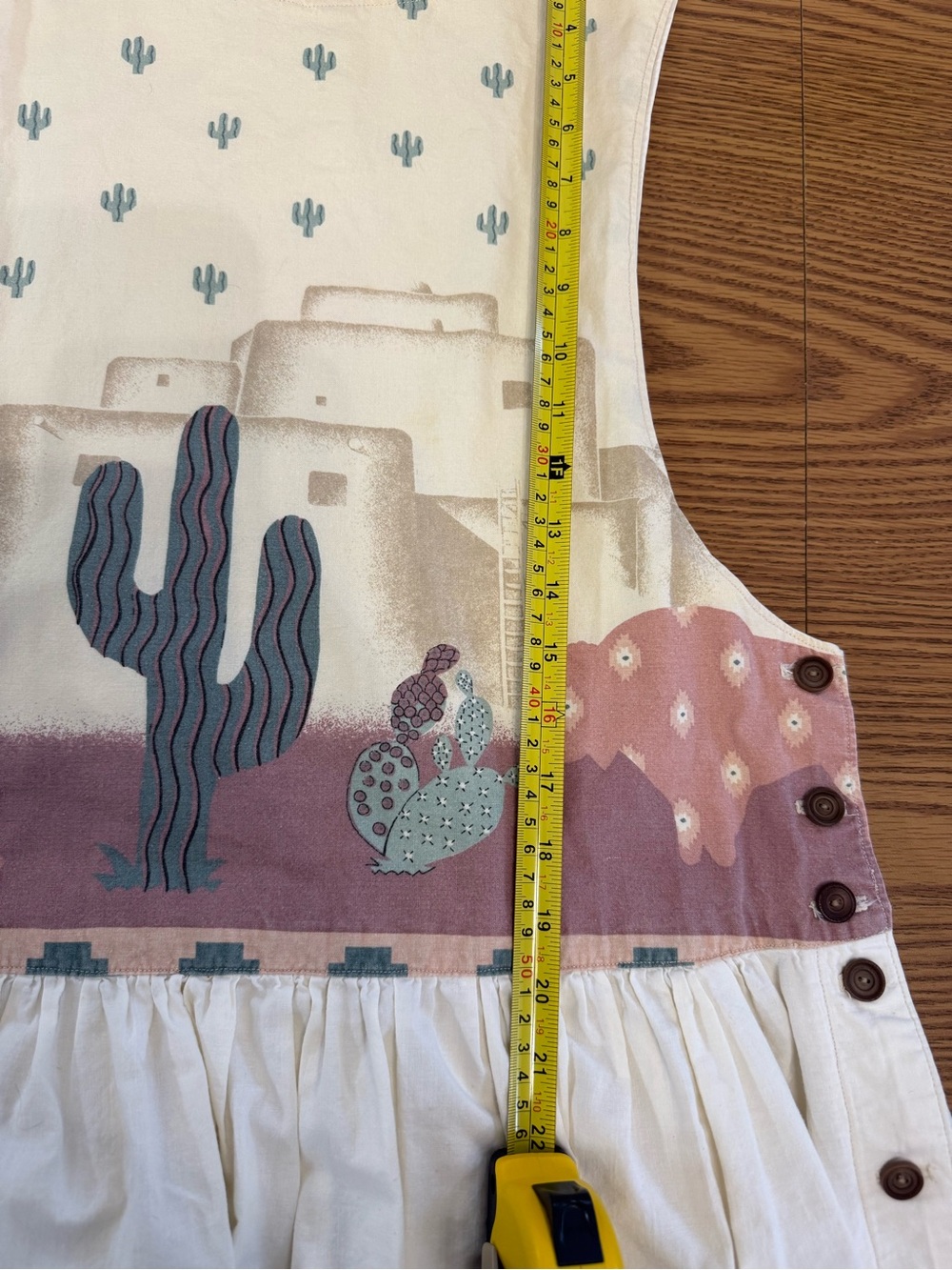 VTG Southwest-Style Pinafore/Jumper MIDI Dress, Retro 1990’s. Sleeveless. - Picture 12 of 16